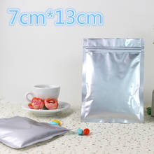 100Pcs/Lot 7*13cm Pure Aluminum Foil Resealable Zipper Plastic Packaging Bags Zip Lock Ziplock Mylar Food Storage Package Pouch 2024 - buy cheap