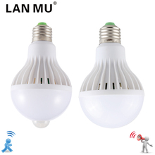 LED Bulb Motion Sensor Lamp 220V E27 Led Light 3W 5W 7W 9W 12W Sound+Light Auto Smart Led Infrared Body Lamp 2024 - buy cheap