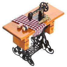 ABWE Best Sale Retro Dollhouse Miniature Furniture Sewing Machine with Accessory Wood Metal 2024 - buy cheap