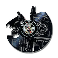 2019 Real Batman Wall Clock Design Decorative Boys Room Clocks Classical Retro Style Vinyl Cd Record Watch Home Decor Silent 2024 - buy cheap
