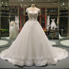 Gorgeous Boned Bodice Wedding Dress With Lace Vestido De Novia Princesa Chapel Train  Cap Sleeve Real Image Bridal Gowns 2024 - buy cheap