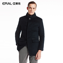 ERAL New Arrival Men's Winter Woolen Coat Long Slim Thick Down Jacket With Stand Collar ERAL9039C 2024 - buy cheap