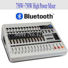 Pro High Power 750W+750W 12 Channel Bluetooth Mixer with Amplifier Conference Room Karaoke USB Microphone Mixer System 2024 - buy cheap