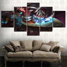 Pôster de pintura, 5 peças, video game, warcraft dota 2 pinturas, mural decorativo, sala, decoração de parede, pintura de lona, atacado 2024 - compre barato