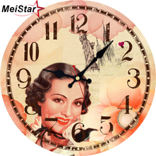 MEISTAR Vintage Clocks British style  Design Silent Elegant Living Office Room Home Decor Watches Wall Clocks 2024 - buy cheap