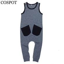 Baby Boys Girls Summer Romper Toddler Cotton Tank Jumpsuit Kids Plain Gray Palmer Stree Playsuits 2021 New Arrival 28 2024 - buy cheap