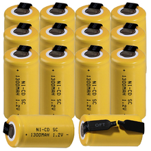 Реальная емкость 14 шт аккумулятор SC 1,2 v батареи перезаряжаемые 1300 mAh nicd аккумулятор akkumulator для электроинструментов 2024 - купить недорого