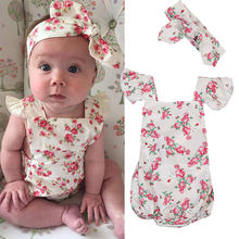2017 New Fashion Super Cute Summer Newborn Infant Baby Girl Floral Bodysuits Babies Flower Bodysuit Outfit Kids Clothing 2024 - buy cheap