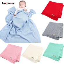 Candy Color Infant Blanket Children Cotton Knitted Baby Blanket For Boys Girls Kids Swaddle Muslin Newborn Sleeping Bedding Wrap 2024 - buy cheap