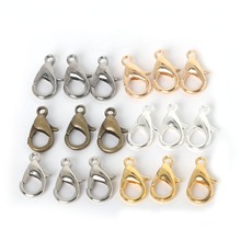 DIY Findings 100pcs Lobster Clasps 12mm Bronze/Gold/KC Gold/Gunblack/Rhodium/Silver Lobster Clasps Hooks for Necklace Jewelry 2024 - buy cheap