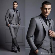 Esmoquin de boda para hombre, traje de novio para hombre (chaqueta + Pantalones + chaleco), guapo, 3 piezas, 2020 2024 - compra barato