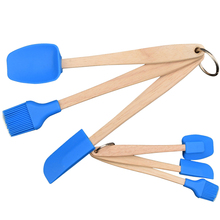 3 pcs Silicone Spatula Spoon Brush Set DIY Cooking Baking Utensil Tool Kit Kitchen Supplies Wood Handle 2024 - buy cheap