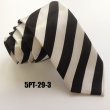 Corbata de escuela con rayas diagonales para hombre y niño, lazos estrechos, fiesta informal, 5cm 2024 - compra barato