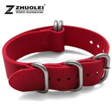 custom watch strap nylon 18mm 20mm 22mm 24mm red 5 ring ZULU watchband waterproof Nato nylon strap with stainless steel buckle 2024 - buy cheap