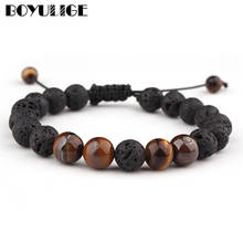 BOYULIGE Natural 8mm Volcano Tiger Eye Bracelet Energy Yoga Beads Manual DIY Weaving Bracelets for Men and Women Jewelry Gifts 2024 - buy cheap