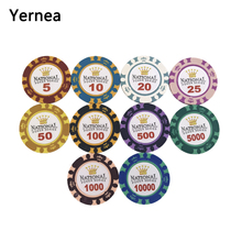 Yernea 1 шт. 14 г фишки для покера Корона липкая глина монета баккара Техасский Холдем покерный набор для Короны игральные карты Фишки 11 видов цветов 2024 - купить недорого