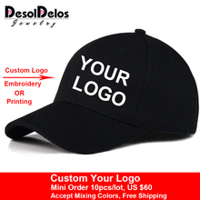 10pcs/lot Sun Hats Pure Cotton Golf Hat Adult Good Quality Peaked Cap Men Logo Customized Solid Color Baseball Cap 2024 - buy cheap