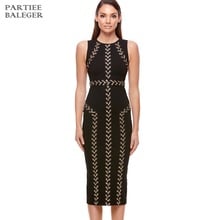 PB 2020 New Arrival Chic Lace-up Design Sexy Sleeveless O Neck Long Club Dress Celebrity Party Bandage Long Dress 2024 - buy cheap