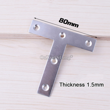 New 100PCS 80X80mm Stainless Steel Corner Braces T Shape Board Frame Joint Shelf Support Brackets Furniture Connecting Parts 2024 - buy cheap