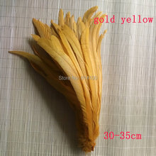 30-35cm Rooster Tail Feather Gold yellow Colors DIY Clothing  Jewelry Accessories / Wedding Party Supplies Performance Necessary 2024 - buy cheap