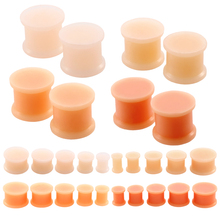 Tapones y túneles de silicona para los oídos, Piercing Flexible, medidores suaves, expansores de oreja de piel, joyería corporal, 2 unids/lote 2024 - compra barato