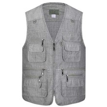 Spring Summer Thin Casual Vest Men Travel Vest Plus Size Loose Baggy Waistcoat Cotton Multi Big Pocket Male Clothes 2024 - buy cheap