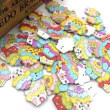 New 50 pcs Mix Cake ice cream Wood Buttons Sewing Mix Lots WB254 2024 - buy cheap