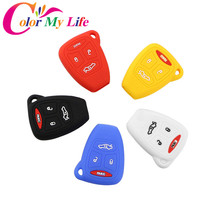 Color My Life Silicone Car Styling Key Cover Case for Jeep Wrangler Compass Liberty for CHRYSLER 300 PT for Dodge Caliber Nitro 2024 - buy cheap