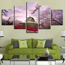 Impresión HD decoración del hogar lienzo pintura 5 piezas construcción pared arte para sala de estar imágenes modulares paisaje arte Póster 2024 - compra barato