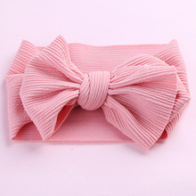 7'' Large Knot Bow Headband For Girls 2019 Spring Big Hair Bow Elastic Hair Bands Kids Solid Turban Head Wrap Hair Accessories 2024 - buy cheap