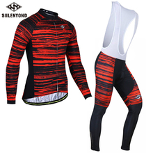 Siilenyond 2019 Winter Thermal Pro Cycling Jersey Sets Keep Warm MTB Bicycle Cycling Clothing Mountain Bike Cycling Clothes Suit 2024 - buy cheap