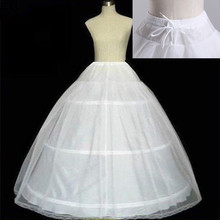 Бесплатная доставка, Высококачественная Белая Нижняя юбка с 3 обручами, кринолиновая юбка-комбинация для свадебного платья, свадебное платье, в наличии, 2019 2024 - купить недорого