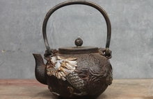 Chinese Collect Archaic Japan Iron Dragon God Flagon Kettle Wine Tea Pot 2024 - buy cheap