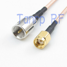 Cabo jumper coaxial rg316 de 15cm, conector macho com 6 polegadas fme para rp sma macho, conector adaptador rf com 10 peças 2024 - compre barato