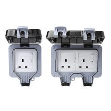 Tomada de interruptor de parede externa padrão uk 220-250v ip66, tomada de energia à prova de poeira e climas padrão uk 2024 - compre barato