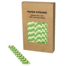 100pcs/Box Green Bamboo Paper Straws Bulk,Baby Shower Wedding Panda Jungle Safari Luau Party Drinking Coffee Mason Jar Straws 2024 - buy cheap