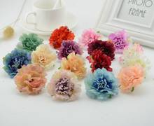 20pcs artificial Carnations Silk flower Heads bouquet bride wedding decoration car wreath garland pompom Gift Scrapbooking 2024 - buy cheap