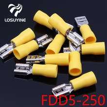 FDD5.5-250 FDD5-250 Female Insulated Electrical Crimp Terminal for 4-6mm2 wire Connectors Cable Wire Connector 100PCS/Pack FDD 2024 - buy cheap