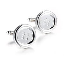 A new round of high quality copper Silvery Cufflinks French fashion men's shirt cuff Cufflinks 2024 - buy cheap