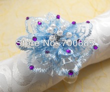 crystal flower napkin ring made of organza, napkin holder  for wedding 2024 - buy cheap