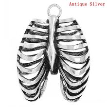 DoreenBeads Retail Charm Pendants Anatomical Human Rib Cage Silver Color 4cm x 3cm,3PCs 2024 - buy cheap