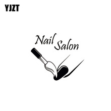 YJZT 14.6*13.3CM Vinyl Decals Nail Salon Car Sticker Covering The Body Fashion Black/Silver C20-0167 2024 - buy cheap