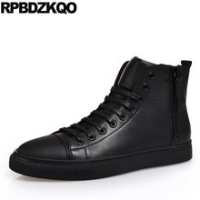 Rubber Sneakers Trainers Italy Italian Runway Black Winter Luxury Brand Shoes Men Walking Hip Hop High Top Skate Street Style 2024 - buy cheap