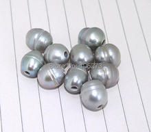 Rare Hole 2mm Luster Grey Freshwater Cultured Pearl Gem Loose Beads 10-11mm About 20 Pieces More Color For Choose 2024 - buy cheap