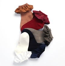 Calcetines tobilleros de algodón para bebé recién nacido, de 0 a 6 años, con volantes y encaje, transpirables, de princesa 2024 - compra barato
