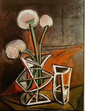 Reprodução da pintura a óleo em tela de linho, vaso com flores-1943 pintura a óleo por picasso, qualidade museam, frete rápido grátis, artesanal 2024 - compre barato