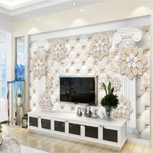 beibehang Custom 3D large wallpaper soft bag Roman column diamond jewelry murals background wall papers home decor 3d wallpaper 2024 - buy cheap