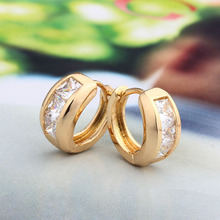 Small Hoop Earrings For Women Bijoux Femme Brinco Ouro CC Gold Earings CZ Zircons Pendiente Aros Earings Jewelry Kolczyki E1934 2024 - buy cheap