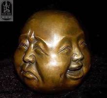 Decoration Brass Rare chinese tibet brass 4 faces buddha head statue  JINHONGBO 5cm Chinese Dynasty Old Antique Pure Bronze 2024 - buy cheap