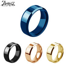 ZUUZ stainless steel jewelry accessories rings for men women Rose Gold black blue ring jewellery male female brilliant 2024 - buy cheap